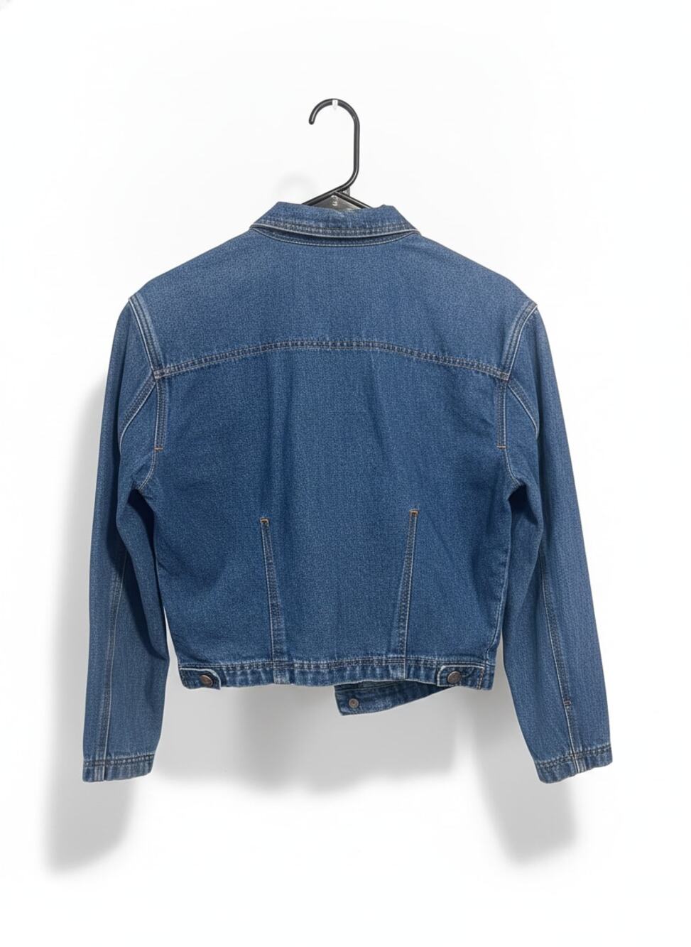 Palmer Palmer Keep & Royally Mens M Y2K Blue Denim Jacket Zip Up Bomber Metal - Picture 2 of 4